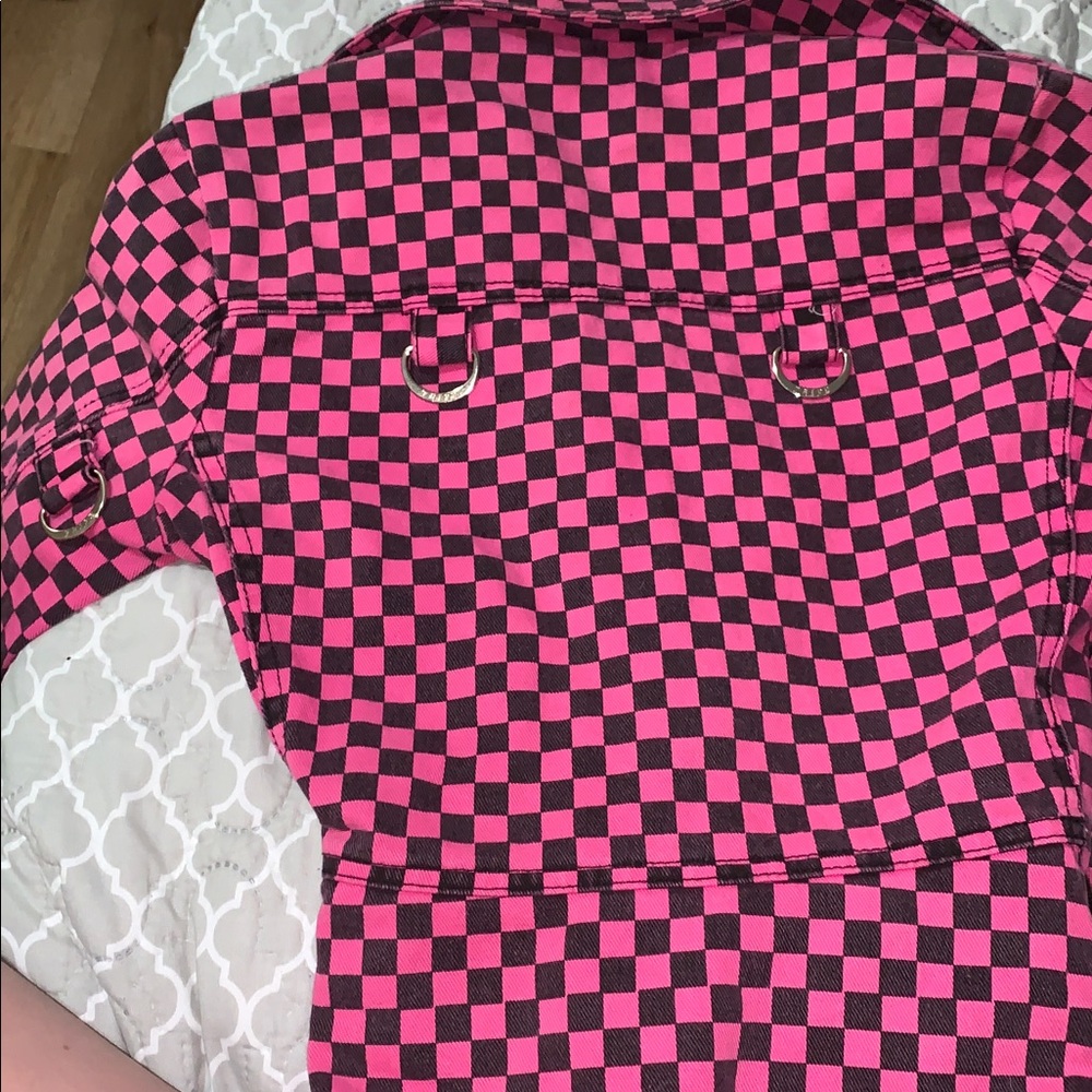 TRIPP NYC 1990-2000 Pink and Black Checkered denim - Picture 3 of 3